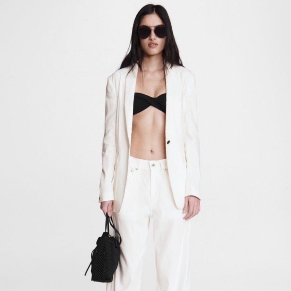 RAG & BONE Andre Linen Blend Blazer White